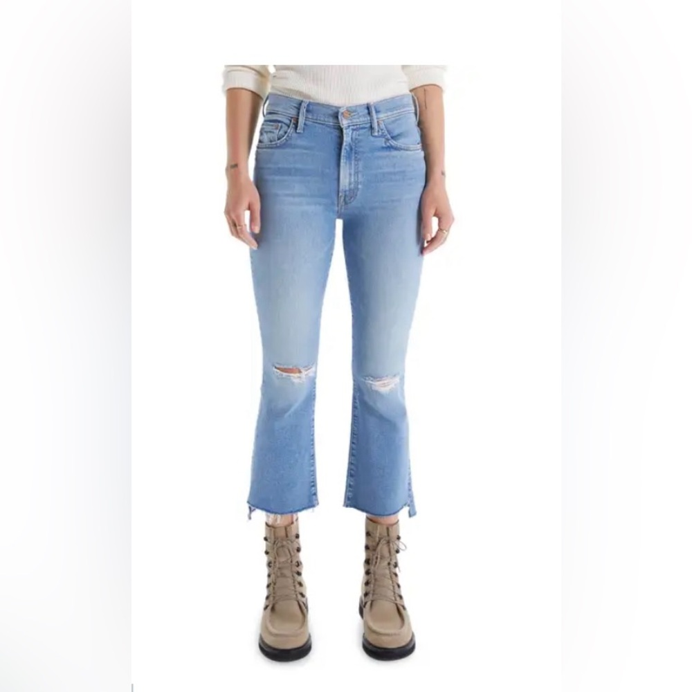 NWT Mother The Insider High Waist Crop Step Fray Hem Jeans (27)